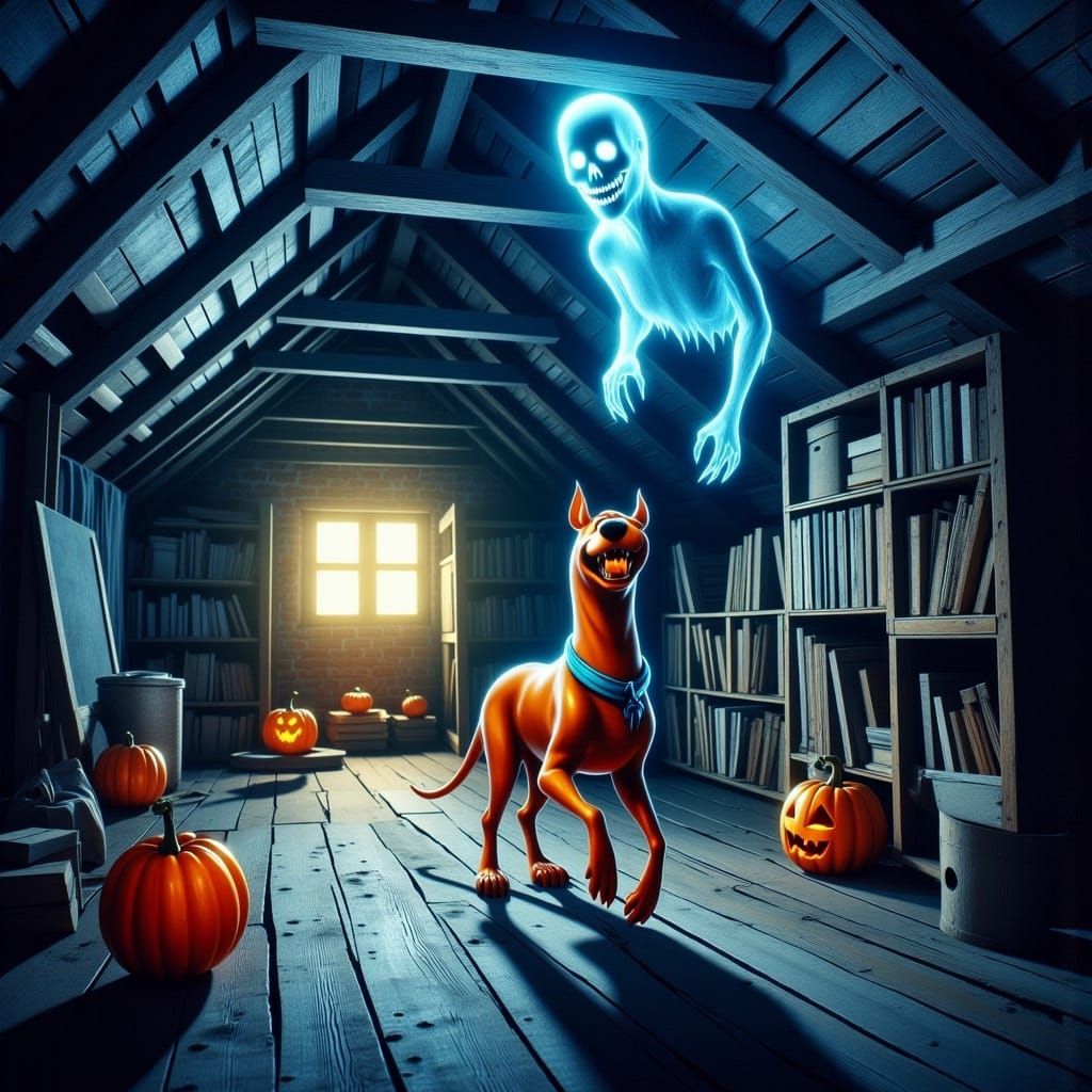 <lora:-Ghost Entity-:1.0> Scooby Doo travels to the Spit Cas...