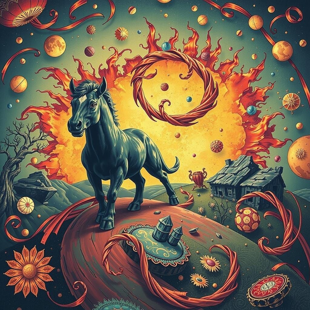 Abstract Swirling Red Forms in Dynamic Motion