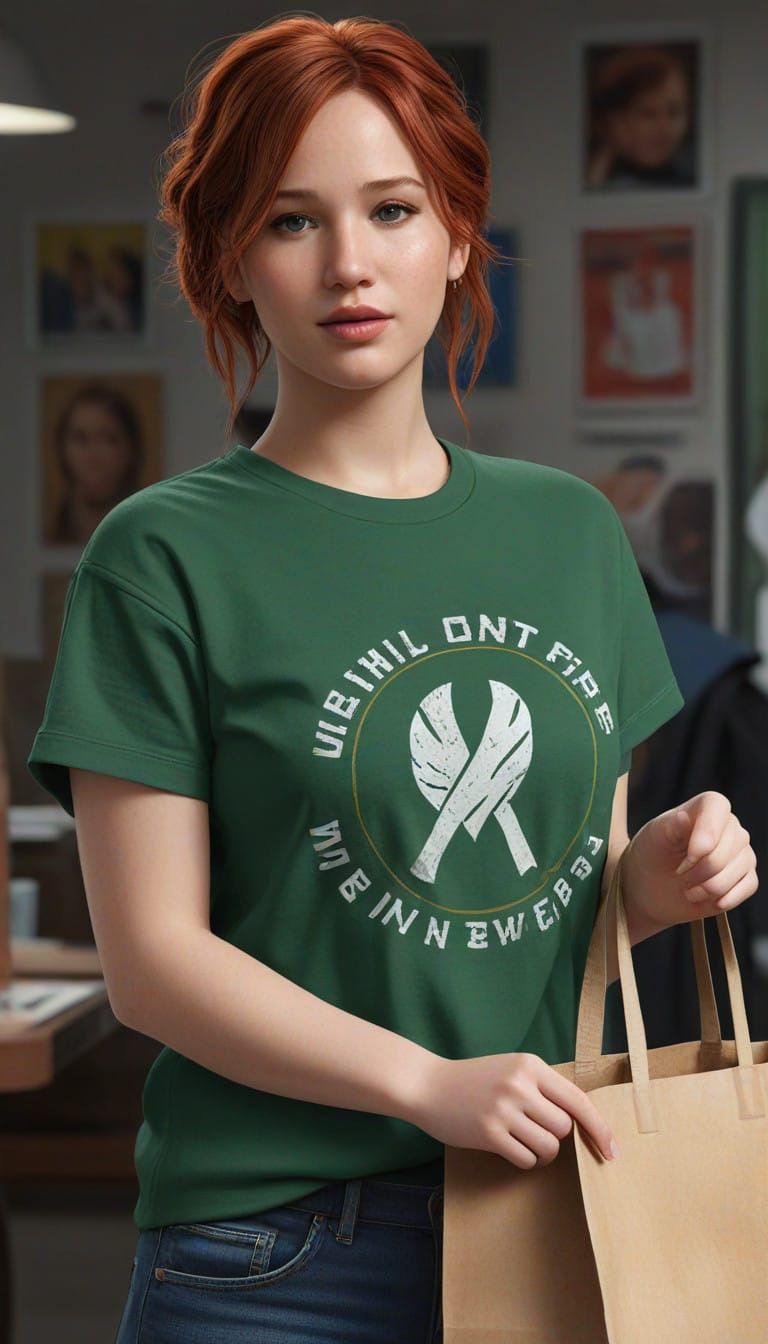 Jennifer Lawrence-Inspired Anime Art of a Plus-Size Woman wi...