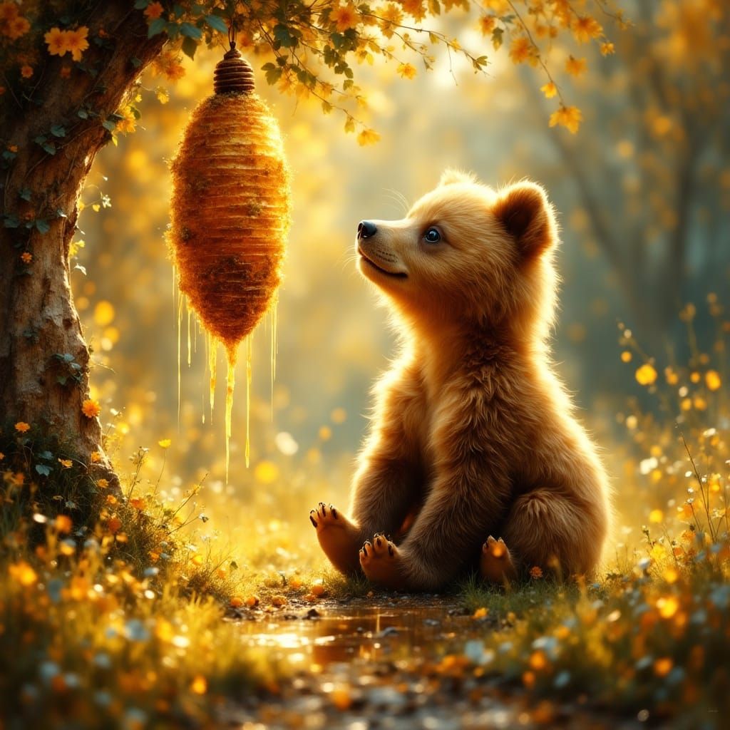 Fantastical Springtime Honey Harvest in Ethereal Realism
