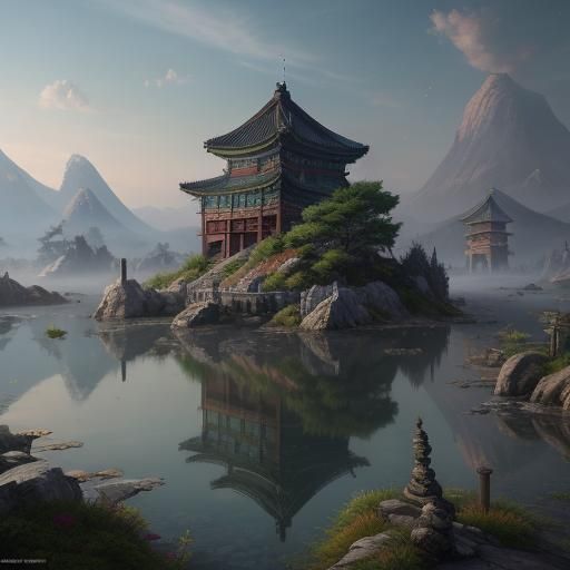 South Korea as a Boy: Detailed Matte Painting