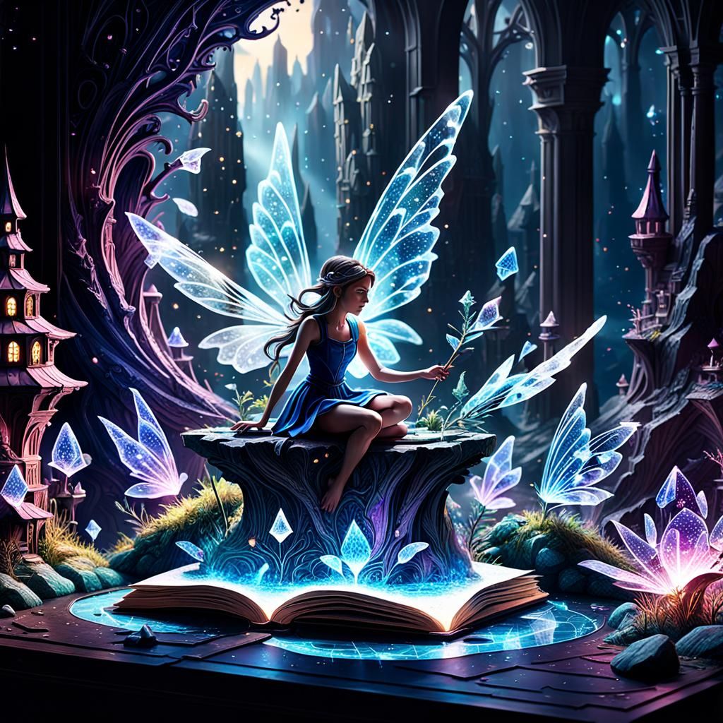 Fantasy Pop-Up Book in Dark Fantasy Style