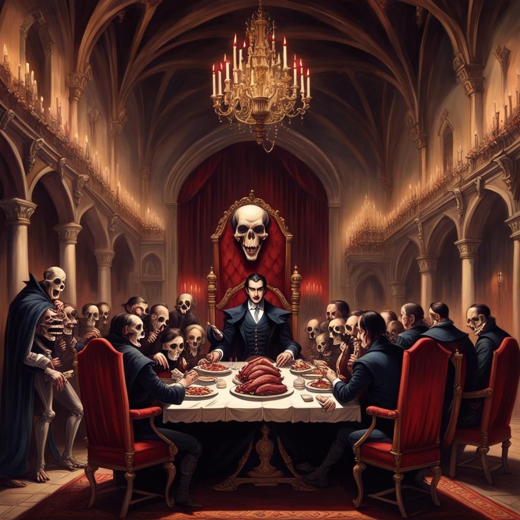 Count Dracula's Medieval Feast: 3D Cinematic Render
