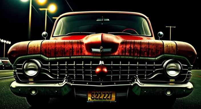 Creepy Clown in Rat Rod Race Car