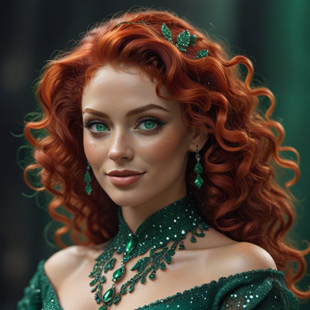 Gorgeous Emerald-Eyed Lady Portrait in 8K