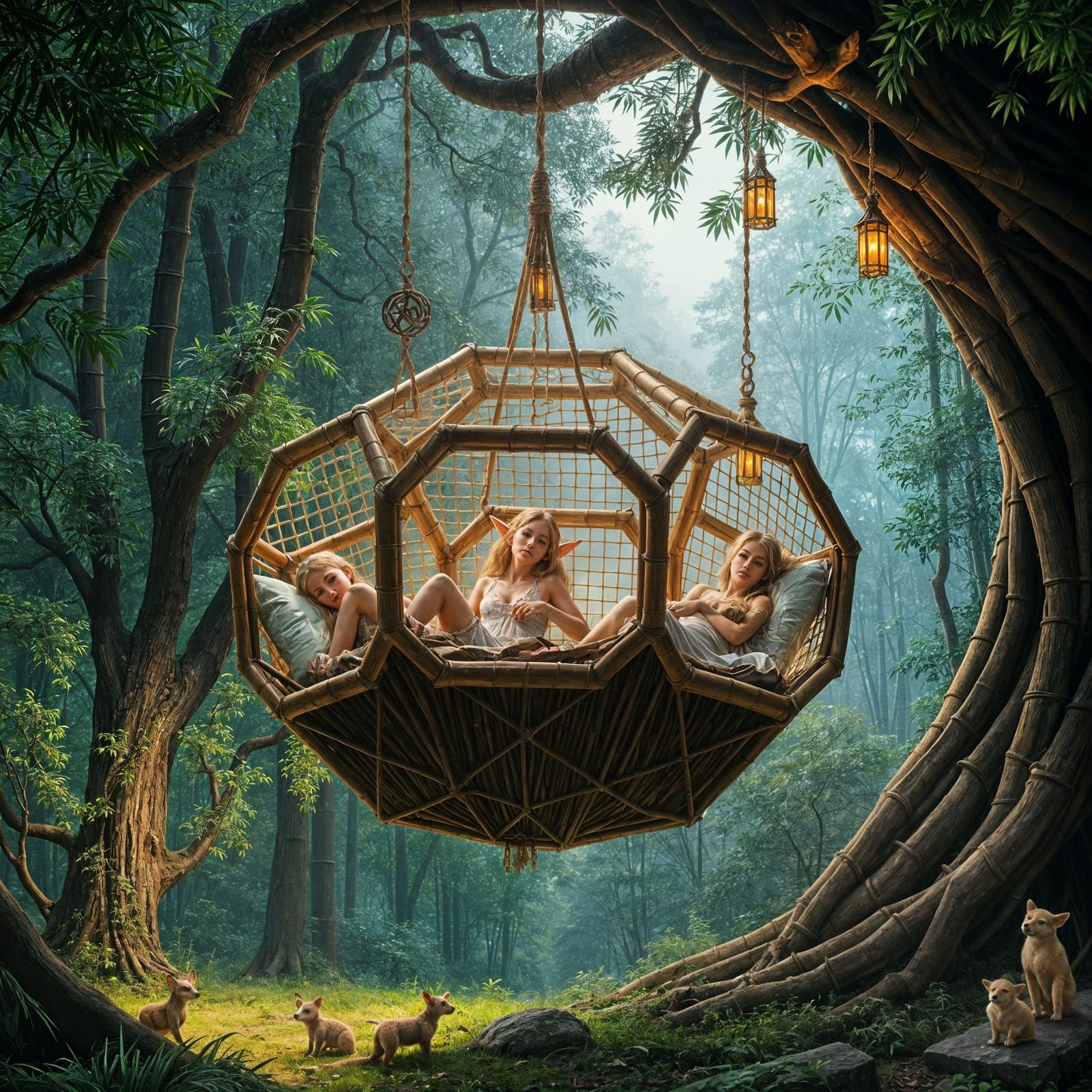 Elven Retreat in Bamboo Octahedrons