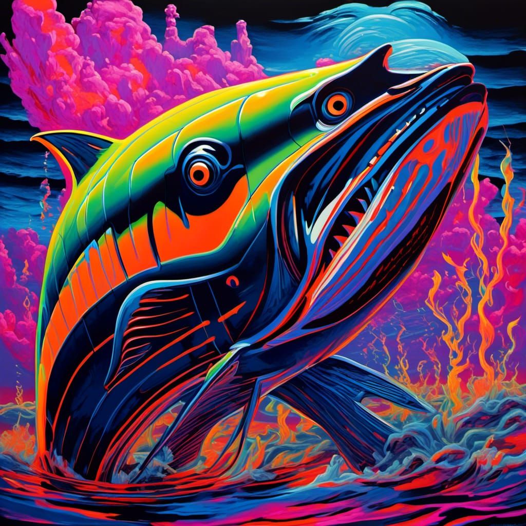 Neon Beast Battles Twilight: A Digital Masterpiece