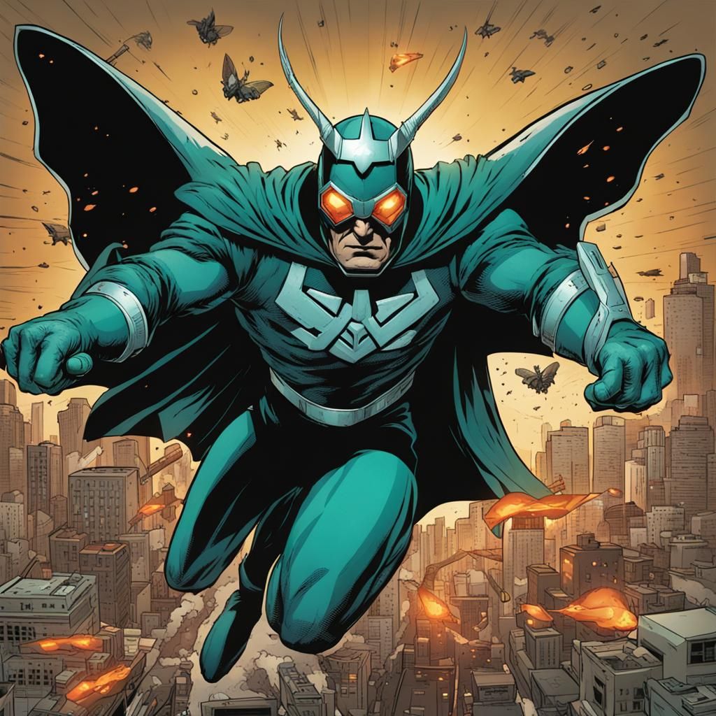 Moth Superhero Battles Helmet Supervillain