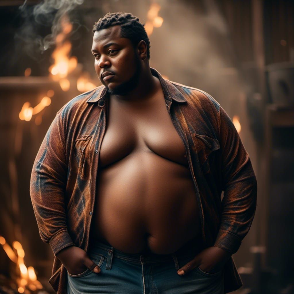 Confident Dadbod Portrait with Warm Lighting