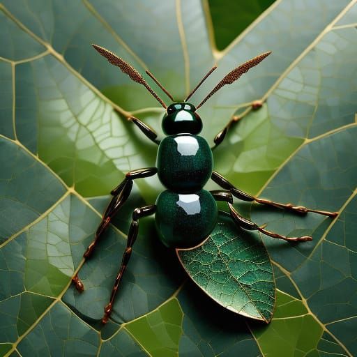 Insect with Spray Bottle on Leaf in Twilight Glow