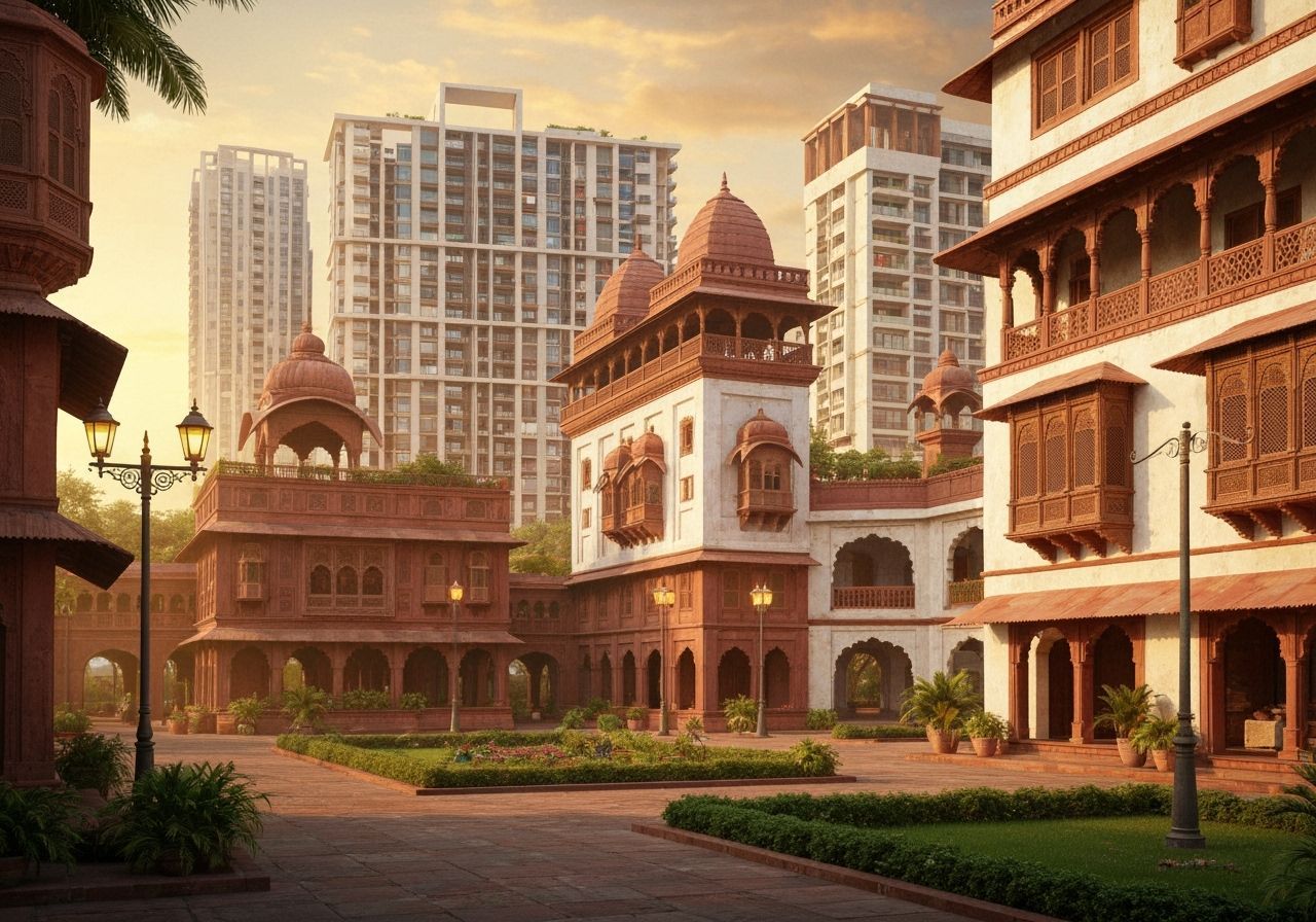 Majestic Indian Cityscape at Sunset