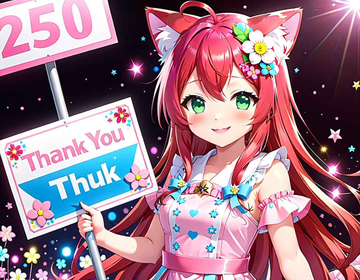 Cute Anime Nekomimi Girl in Harajuku Fashion