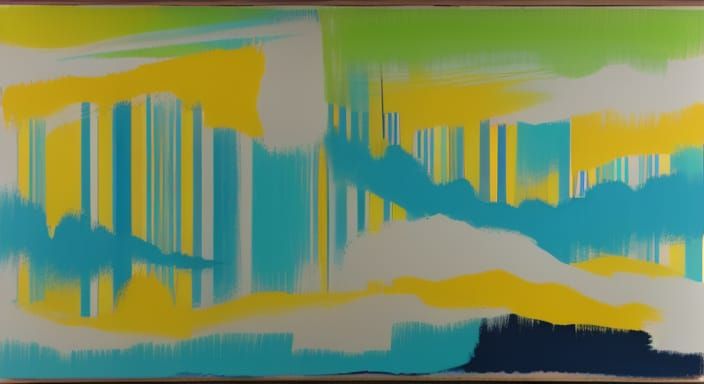 Abstract Colorfield Painting with Horizontal Stripes