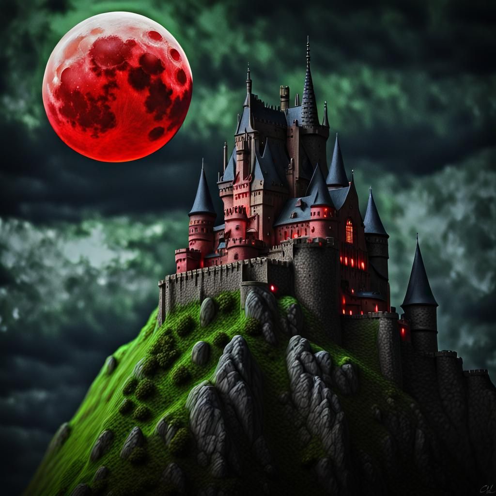 Miniature Dracula's Castle on Pencil Tip