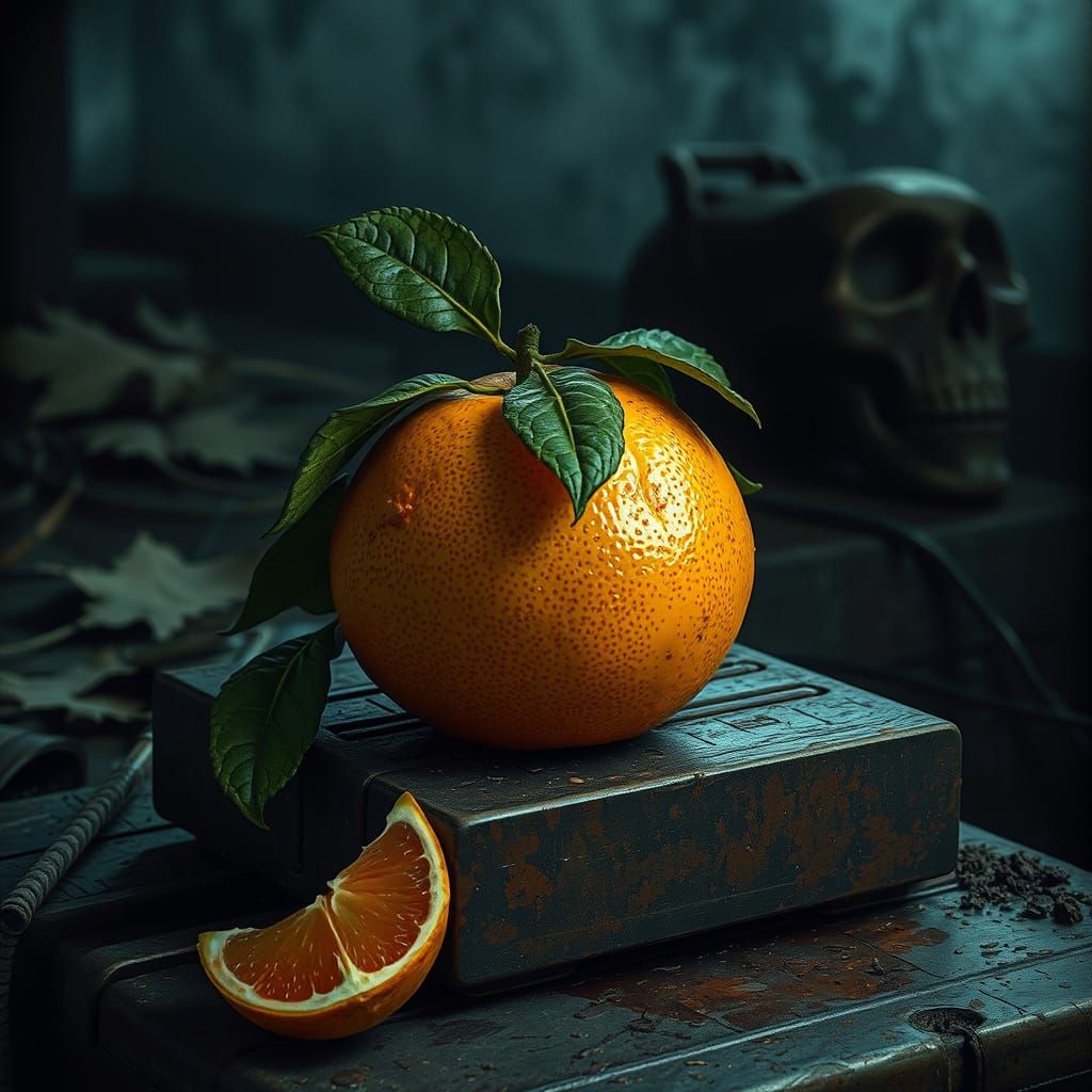 Grapefruit on Pedal in Dark Fantasy Style