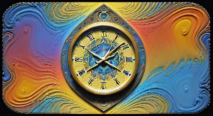 Abstract Neo-Impressionist Painting of Time and Illusion