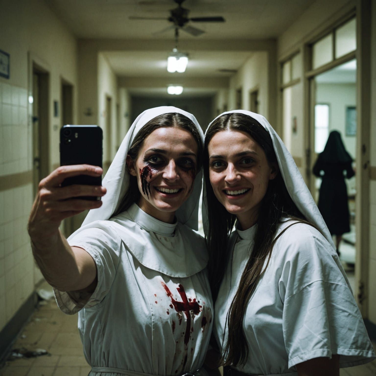 Sinister Nun Haunts Tourists in Abandoned Hospital