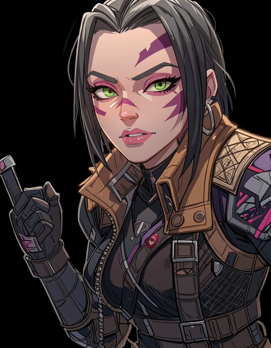 Fierce Female Character in Riot Games Style