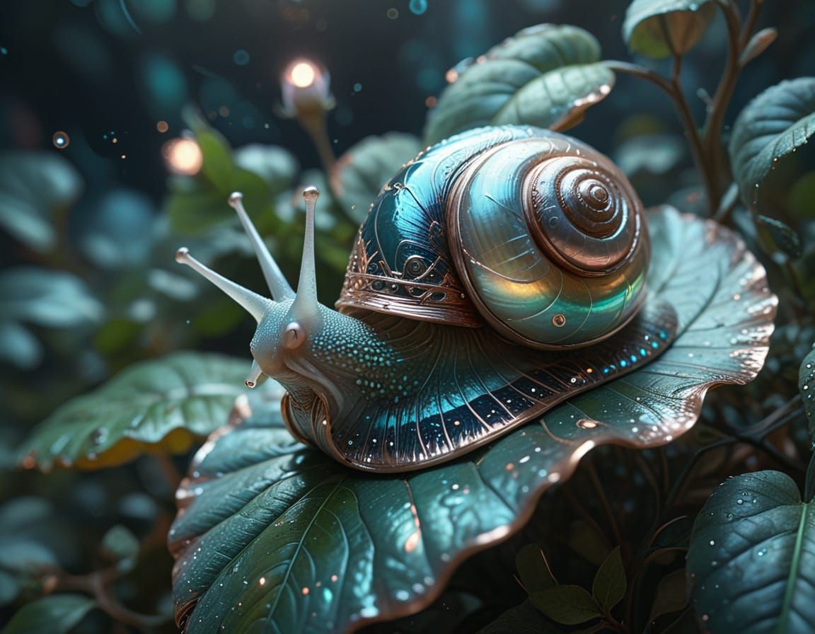 Ethereal Snail in Iridescent Glory