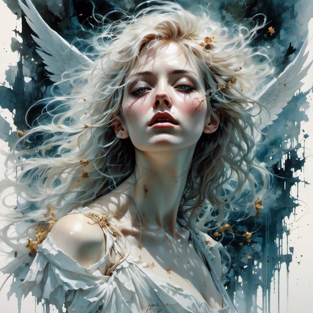 Angel in Garden of Evil: Hyperrealistic Art