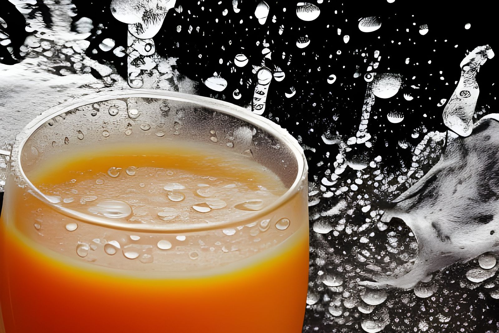 Iced Orange Juice Still Life in 3D