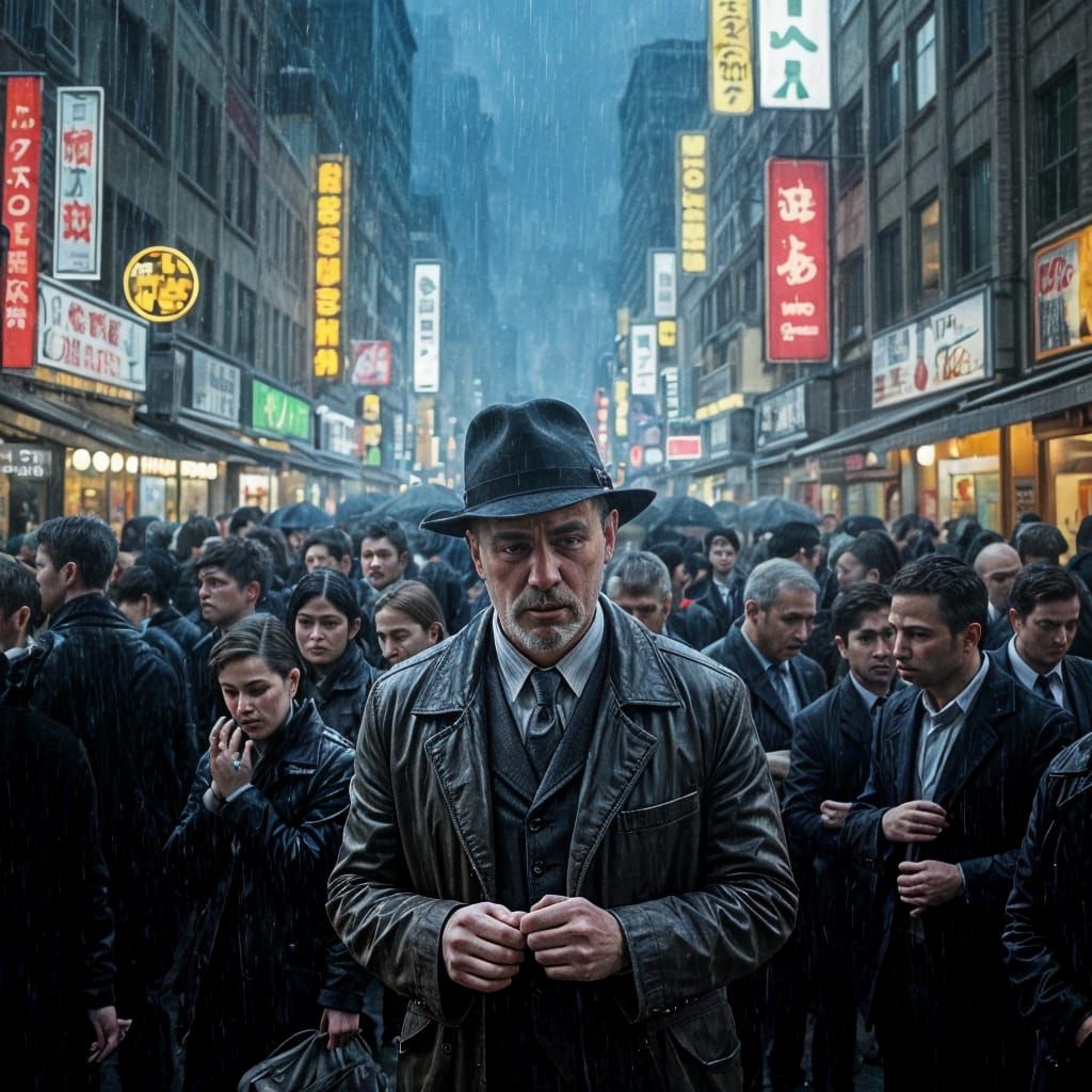 A Lonely Figure in the Rain