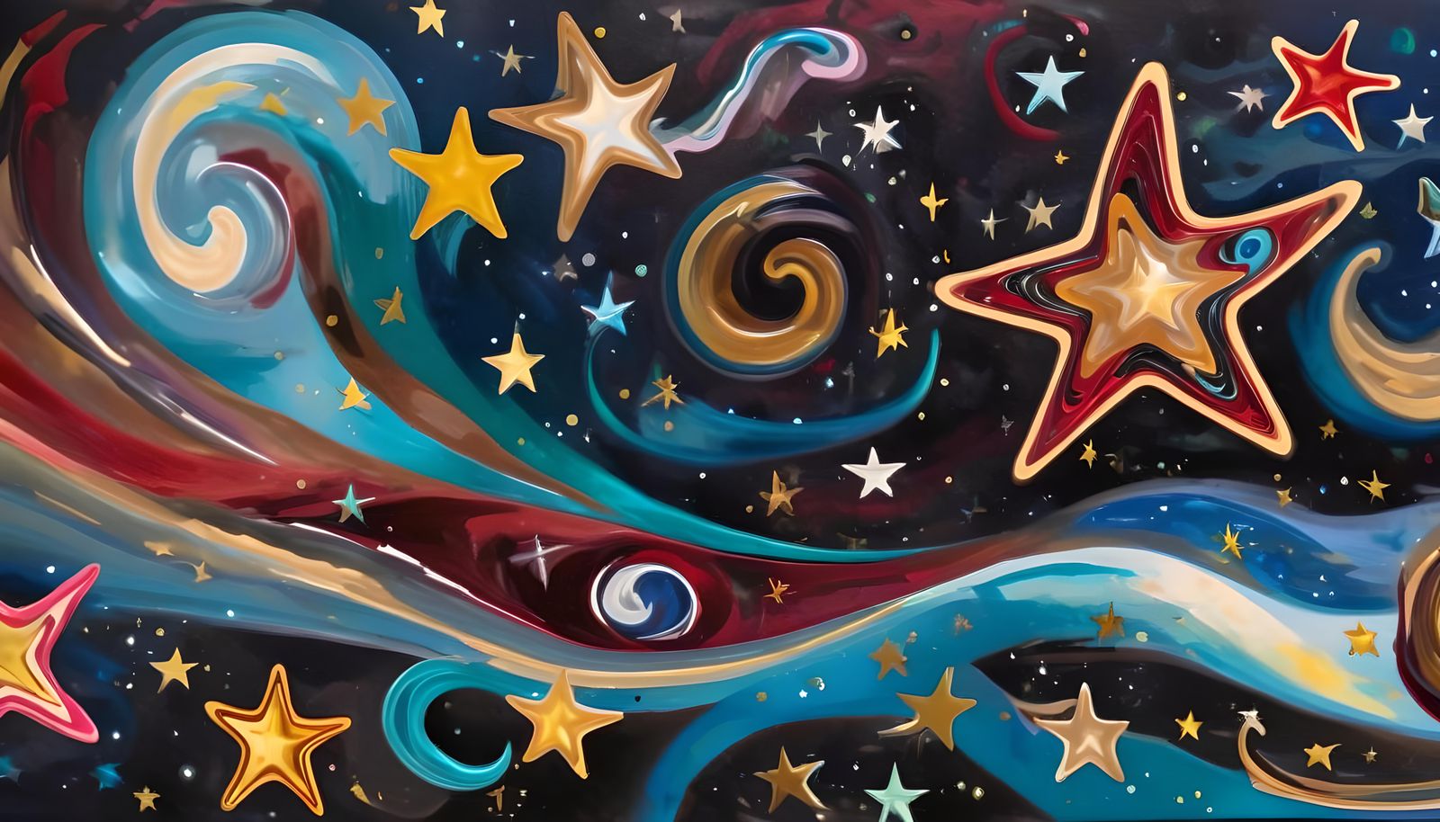 Electromagnetic Star Formation in Vivid Impasto Style