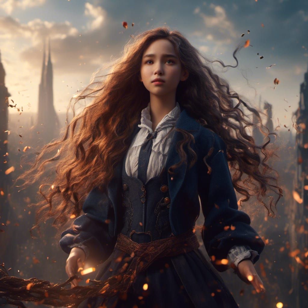 Dark Academia Girl: Detailed Matte Painting in 8k