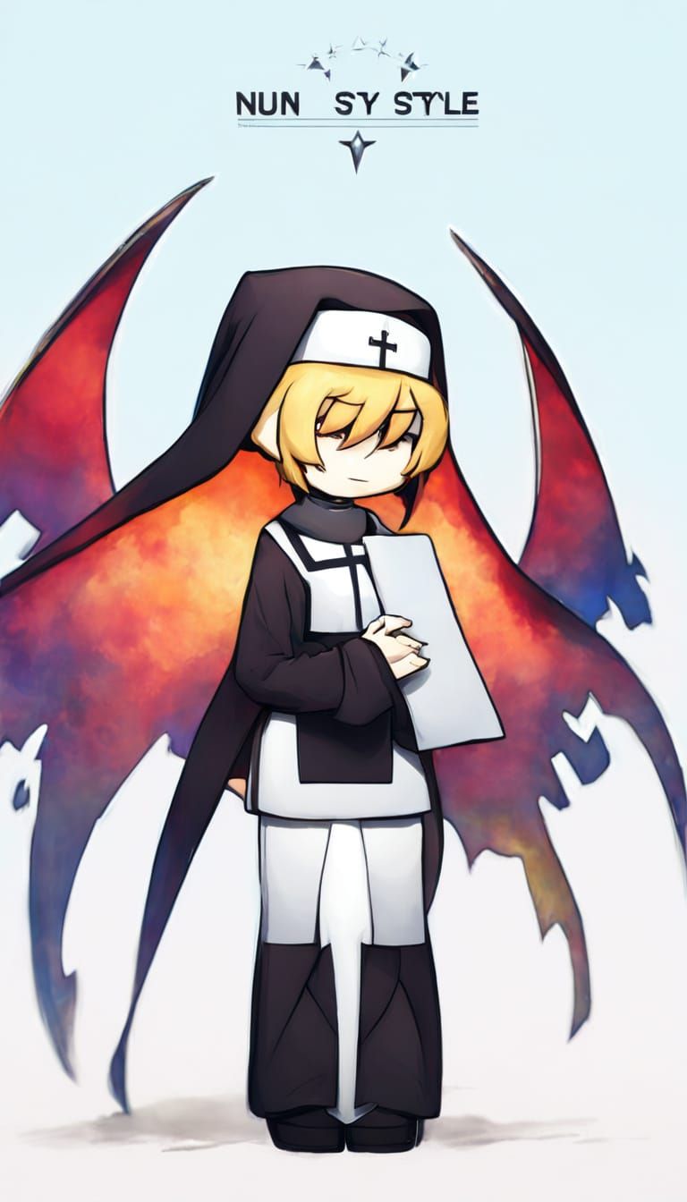 Anime Style Nun Character in Digital Art