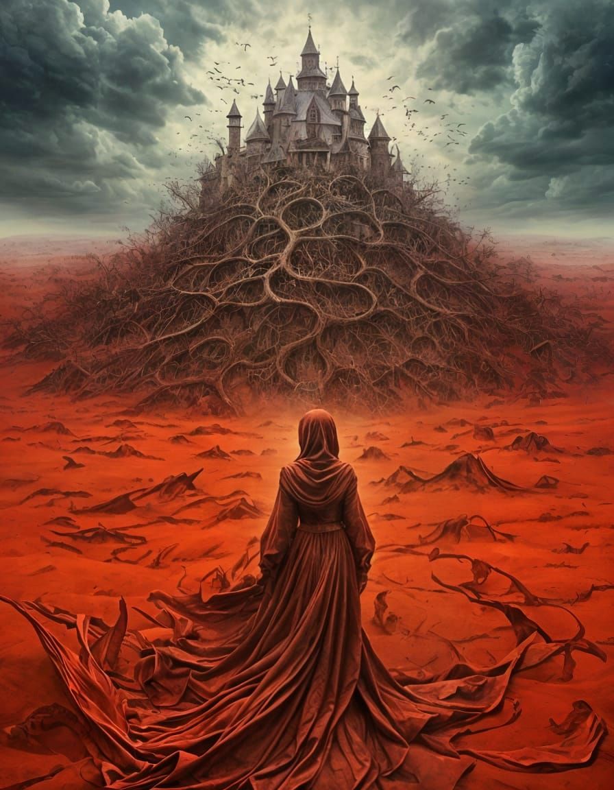 Mature Woman in Red Dress, Dynamic Pose, Detailed Eyes, Flow...