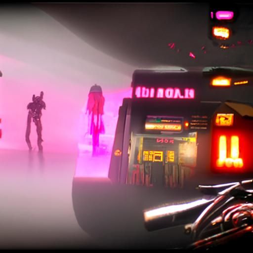 Cyberpunk Analog Horror Neon Cityscape