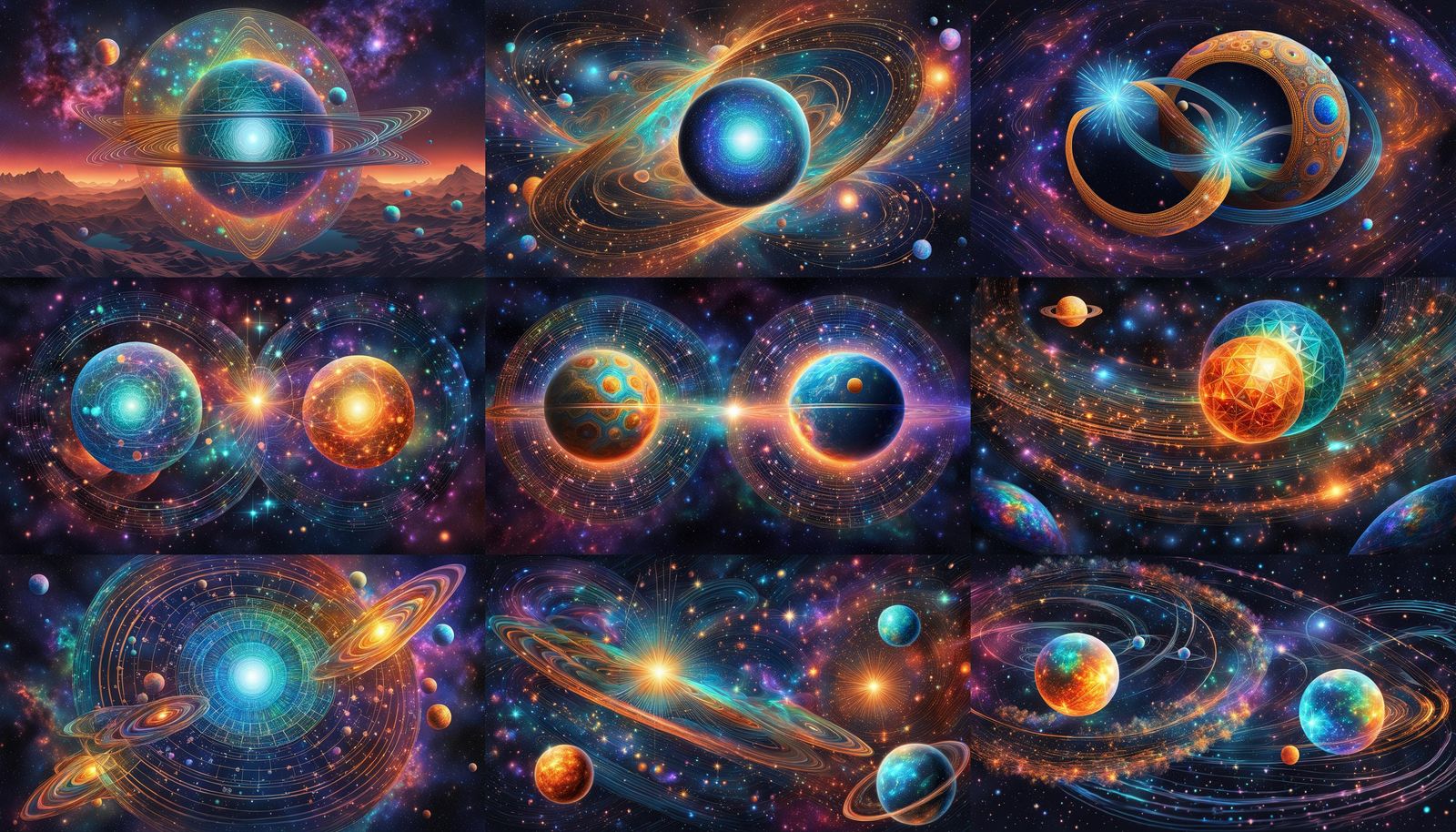 Binary Stars Orbiting: Holographic Cosmic Illustration