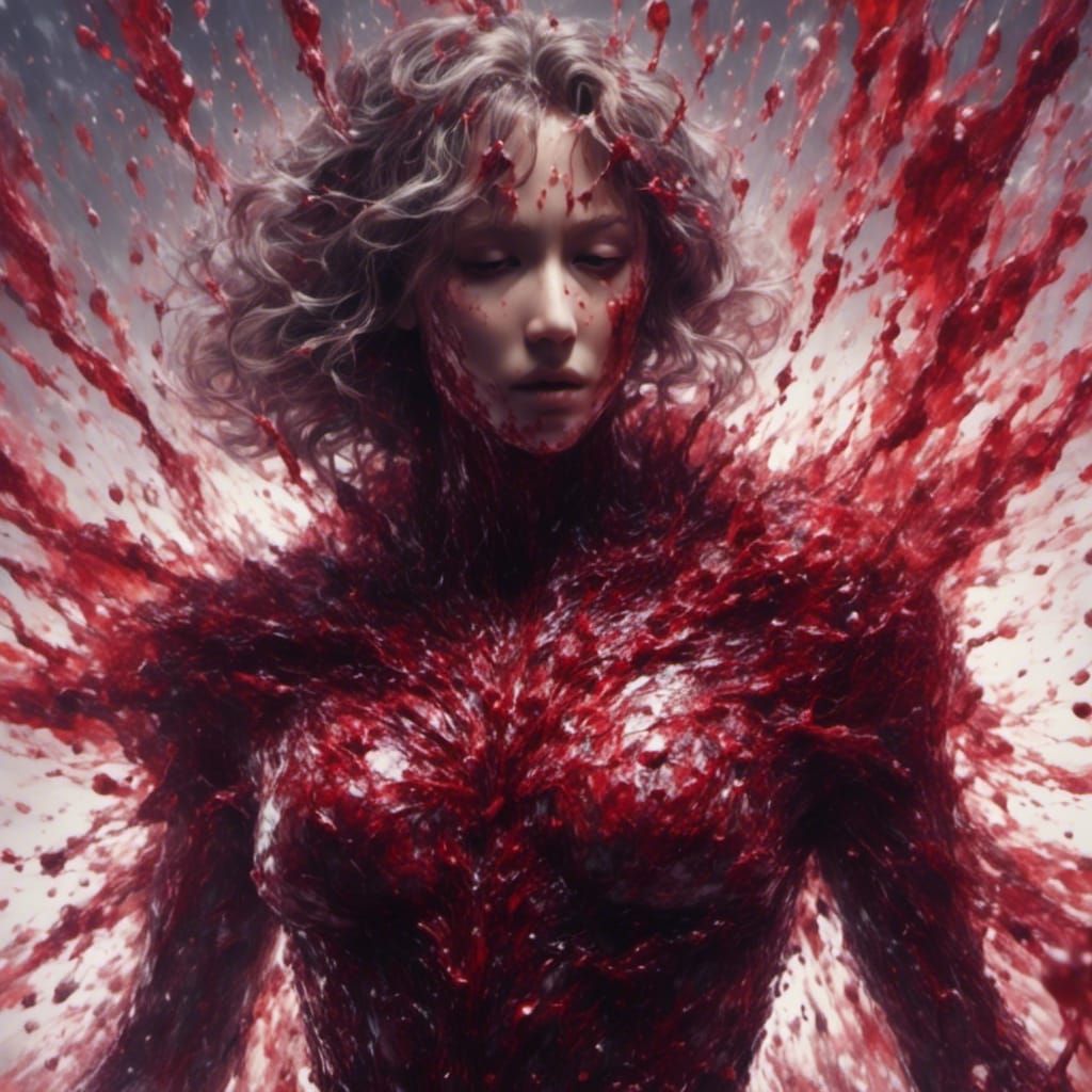 Woman Possessed by Darkness in Anime Manga Style