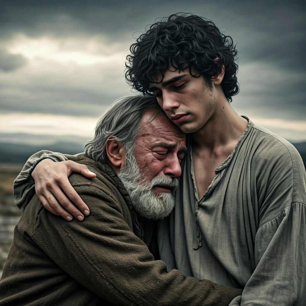 Father's Despair in a Grieving Moment