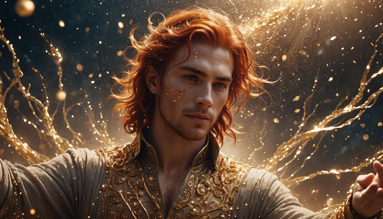 Ethereal Male Face in Sea of Light