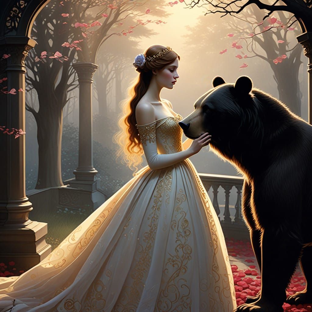 Ethereal Beauty and Gentle Beast in Whimsical Ballgown