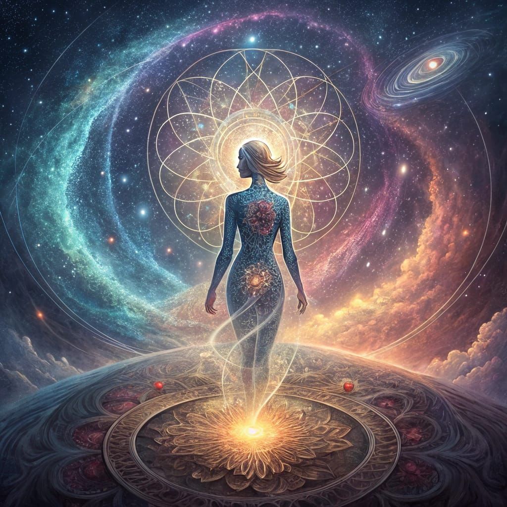 Galactic Goddess of Transformation in Cosmic Bloom