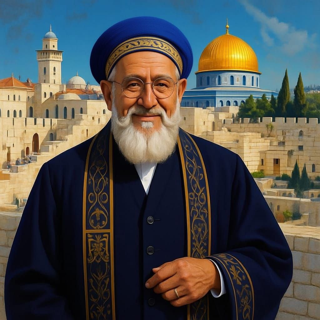 Rabbi Ovadia Yosef in Jerusalem's Old City