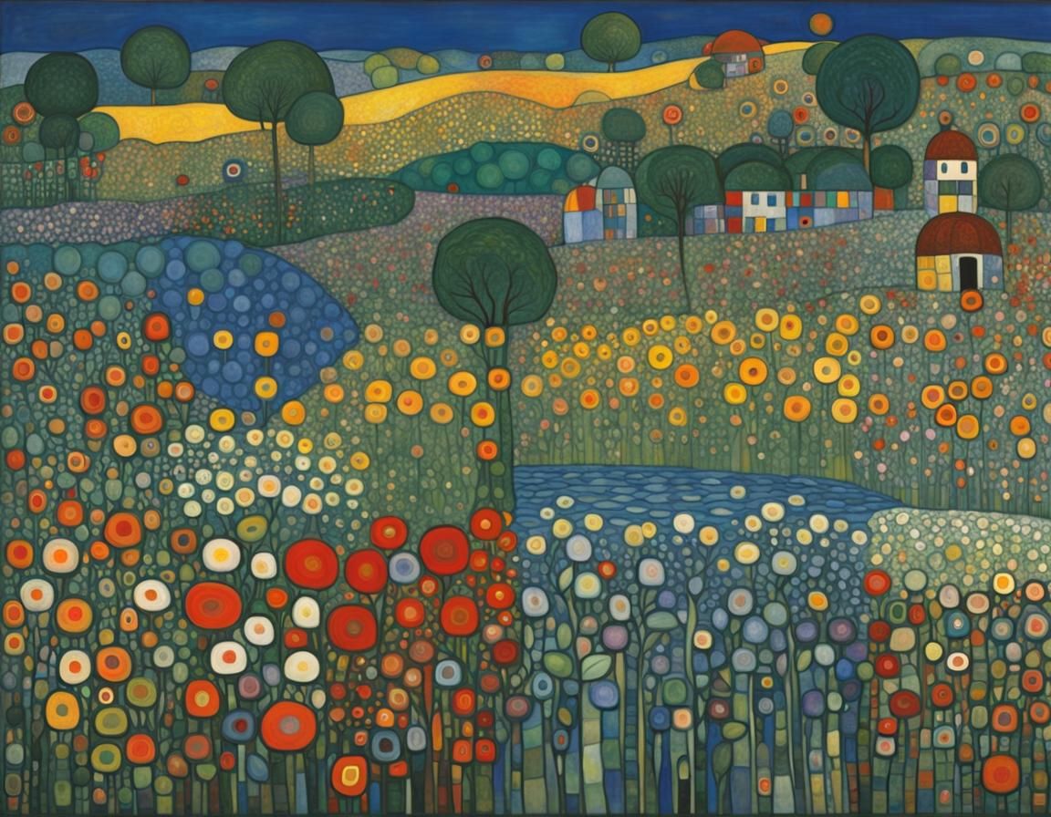 Floral Sea in Art Nouveau Style