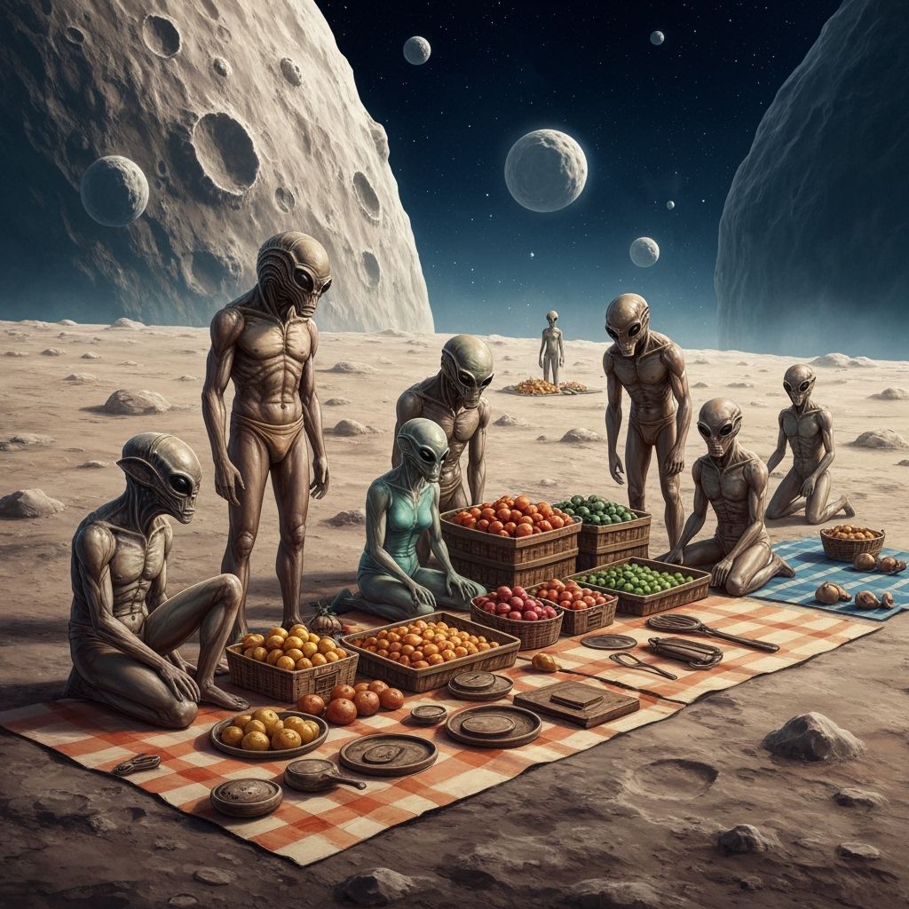 Vintage Sci-Fi Space Market on Asteroid