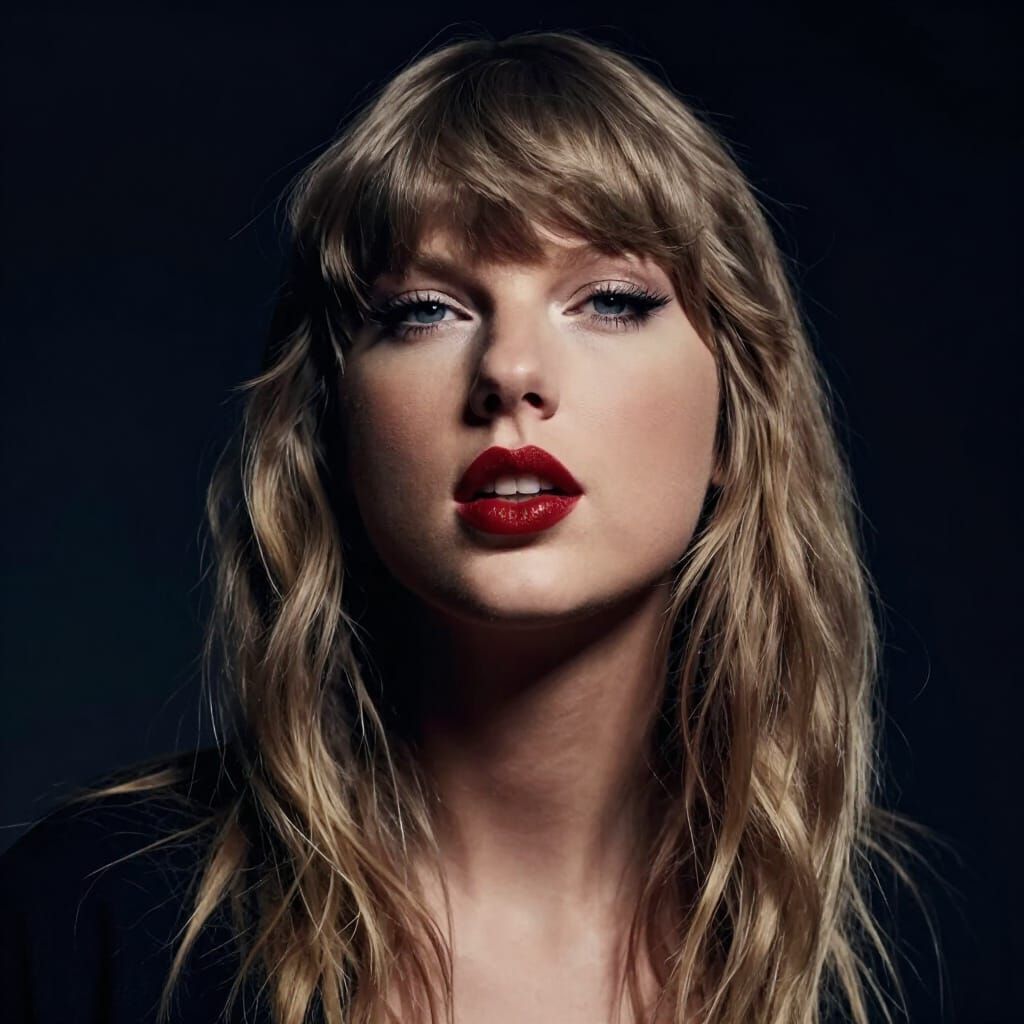 Cinematic Portrait of Taylor Swift in Dramatic Light
