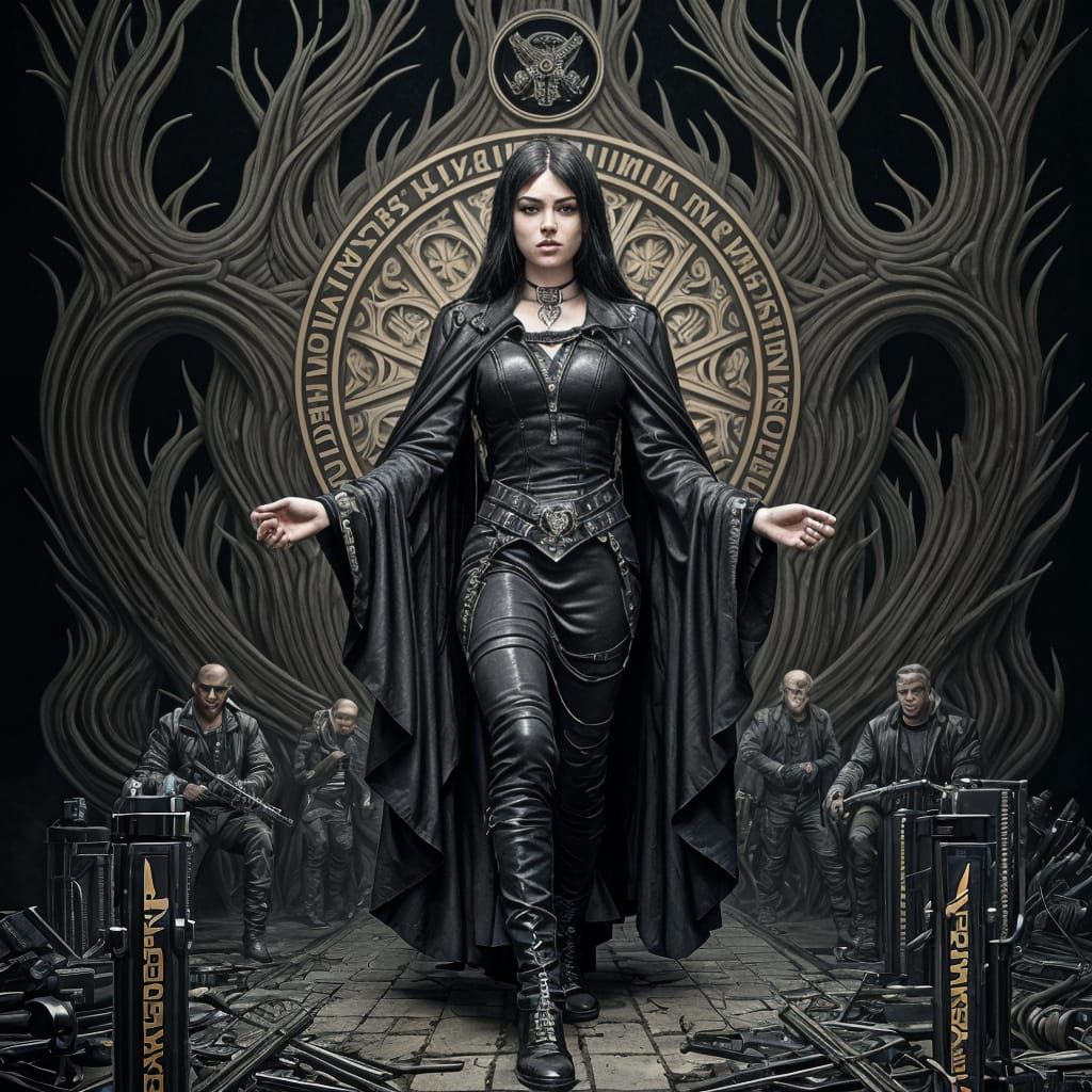 Eldritch Art Nouveau Hyena in Dark Academia Style