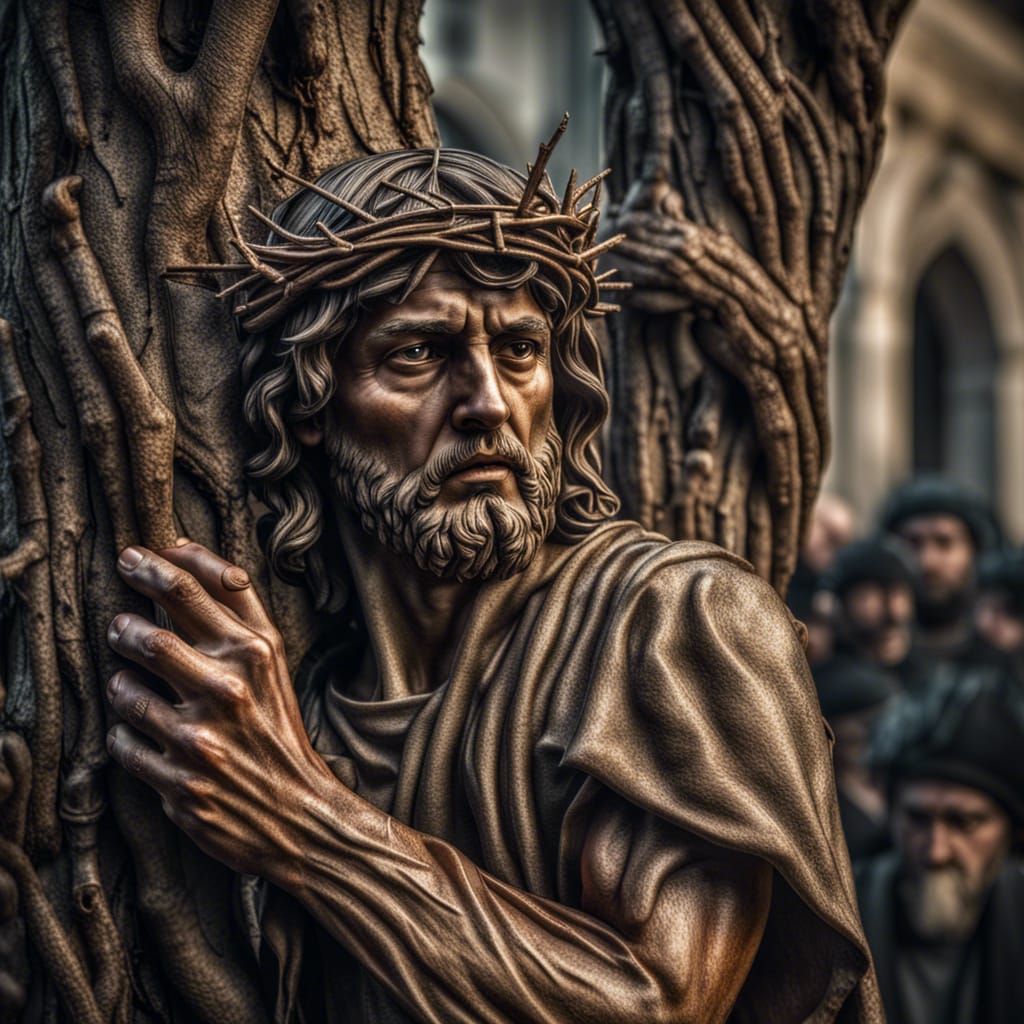 Christ Scourged by Roman Soldiers: Hyperrealistic Depiction