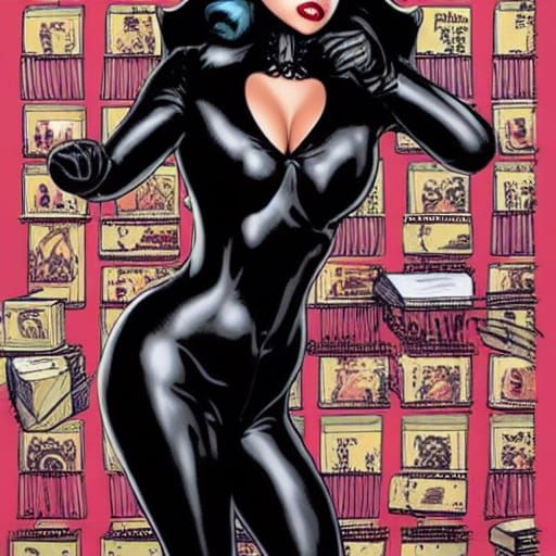 Lady Gaga in Catsuit: Comic Book Art