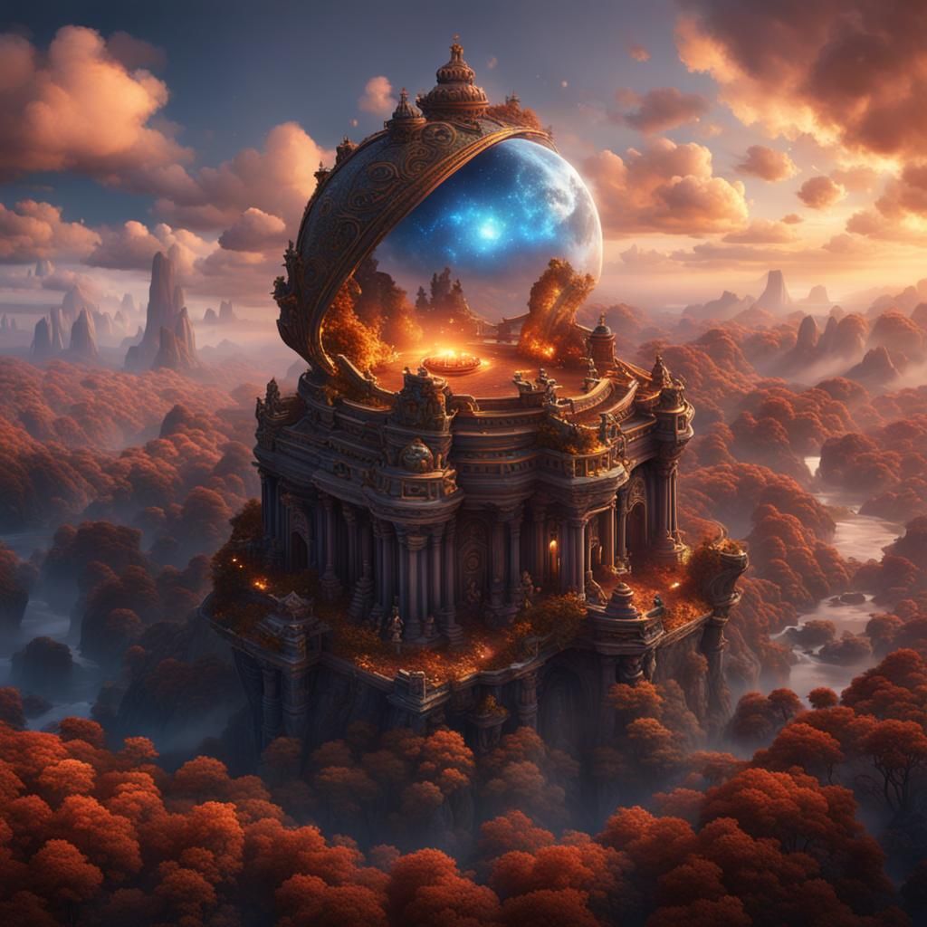 Impossible Sky Object as Detailed Matte Painting