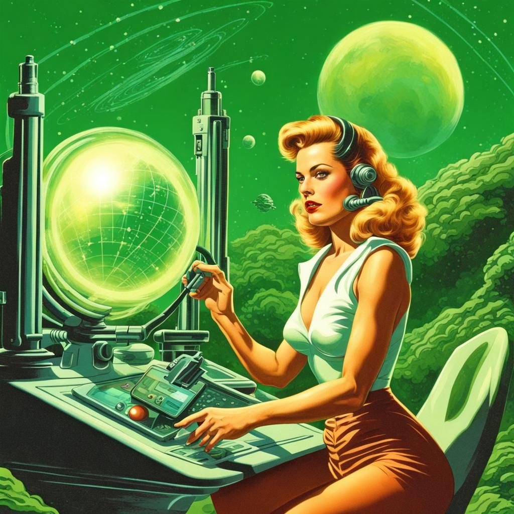 Retro-Futuristic Heroine on Alien Planet
