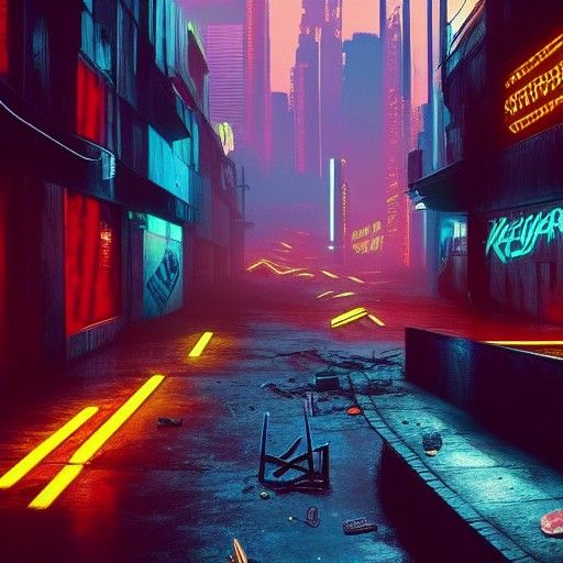 Cyberpunk Slums of 2099 in Neon Style