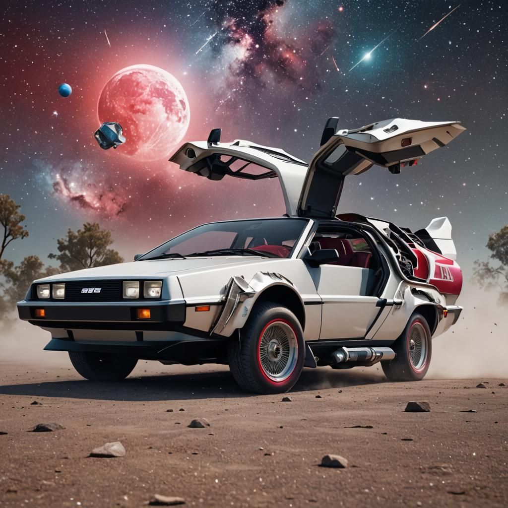 Retro-Futuristic DeLorean and Holden Concept Art