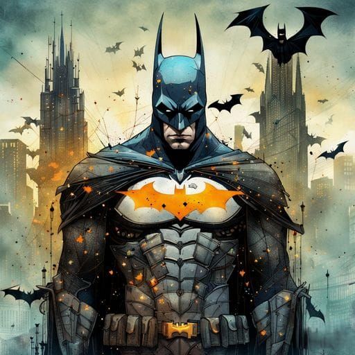 Double Exposure Batman Portrait