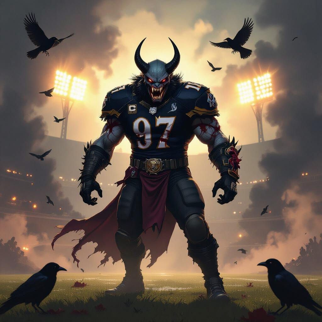 Vargheist Vampire Blood Bowl Player in Ravens Uniform